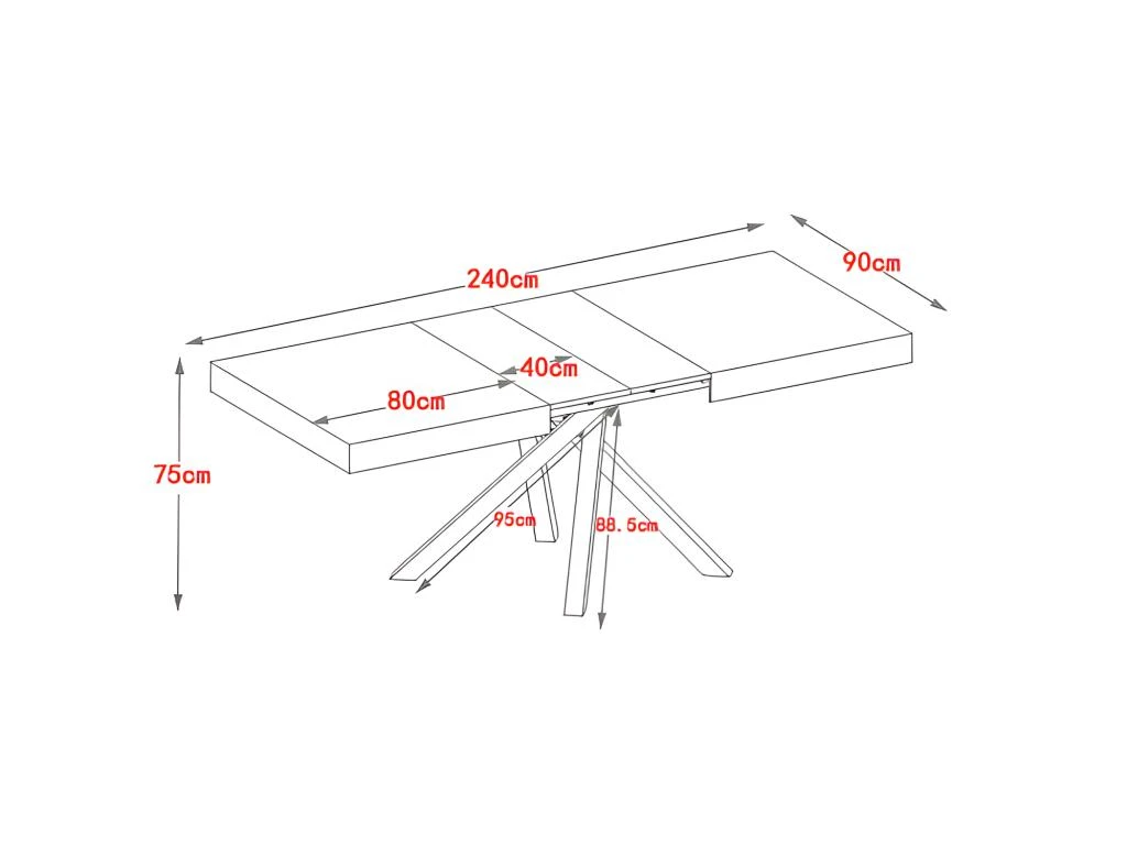 Table à Manger Extensible 6 à 10 Couverts En MDF Et Métal - Naturel Et Noir - CATONAV 15 Table à Manger Extensible 6 à 10 Couverts En MDF Et Métal - Naturel Et Noir - CATONAV – Image 15