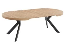 Table à Manger Extensible 4 à 8 Couverts En MDF Et Acier - Naturel Clair Et Noir - KOMONI 16 Table à Manger Extensible 4 à 8 Couverts En MDF Et Acier - Naturel Clair Et Noir - KOMONI -Deco.fr Soldes Boutique table a manger 10736711