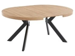 Table à Manger Extensible 4 à 8 Couverts En MDF Et Acier - Naturel Clair Et Noir - KOMONI 17 Table à Manger Extensible 4 à 8 Couverts En MDF Et Acier - Naturel Clair Et Noir - KOMONI -Deco.fr Soldes Boutique table a manger 10736713