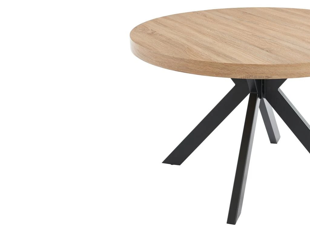 Table à Manger Extensible 4 à 8 Couverts En MDF Et Acier - Naturel Clair Et Noir - KOMONI 10 Table à Manger Extensible 4 à 8 Couverts En MDF Et Acier - Naturel Clair Et Noir - KOMONI – Image 10