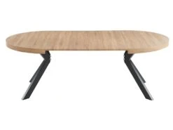 Table à Manger Extensible 4 à 8 Couverts En MDF Et Acier - Naturel Clair Et Noir - KOMONI 15 Table à Manger Extensible 4 à 8 Couverts En MDF Et Acier - Naturel Clair Et Noir - KOMONI -Deco.fr Soldes Boutique table a manger 10736719