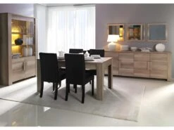 Table Extensible Pour Salle à Manger ROMI. Dimensions 180cm Avec Rallonge 40cm. Coloris Oak Canyon, Chêne Clair 7 Table Extensible Pour Salle à Manger ROMI. Dimensions 180cm Avec Rallonge 40cm. Coloris Oak Canyon, Chêne Clair -Deco.fr Soldes Boutique table a manger 10849631