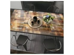 Table De Repas Rectangulaire Métal/Bois Massif - WINSON -Deco.fr Soldes Boutique table a manger 11139785