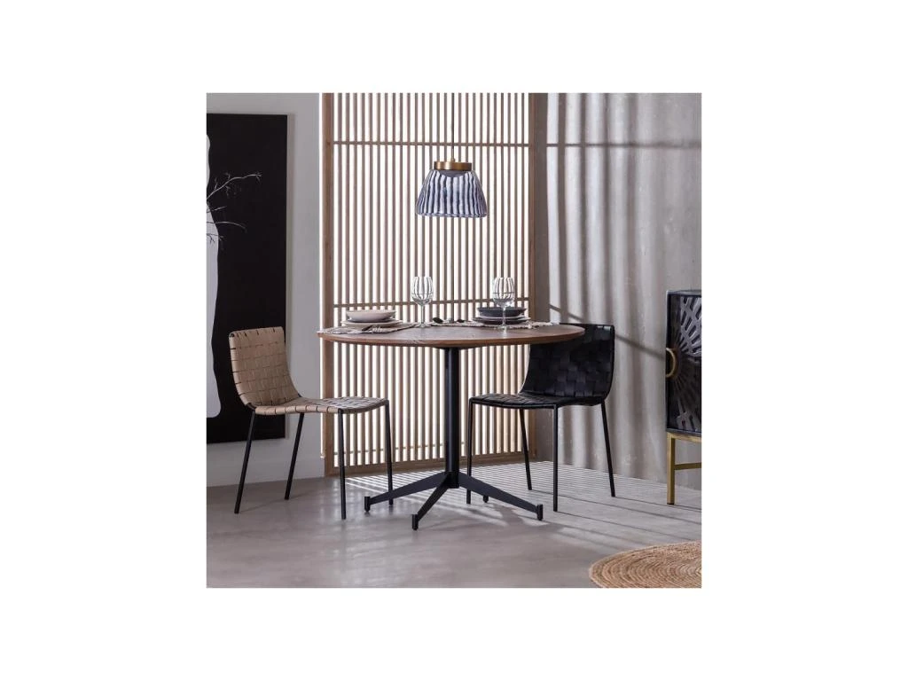 Table De Repas Ronde Bois/Métal - JIF 2 Table De Repas Ronde Bois/Métal - JIF – Image 2