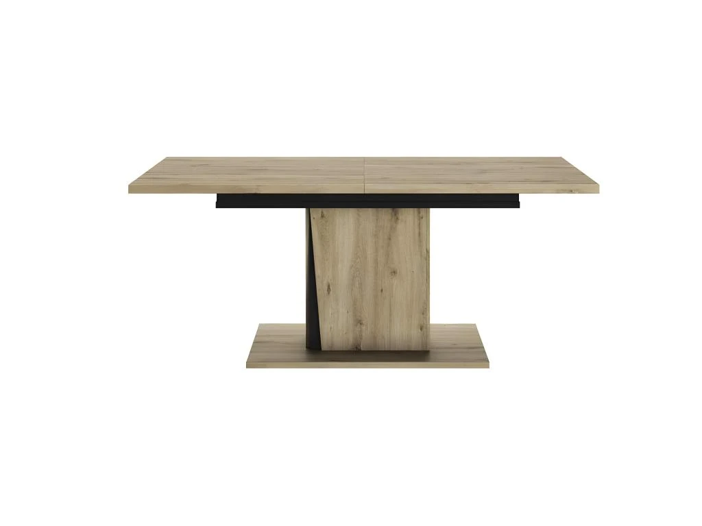 Table Rectangulaire Extensible Chêne/Noir - LIGNAC 1 Table Rectangulaire Extensible Chêne/Noir - LIGNAC