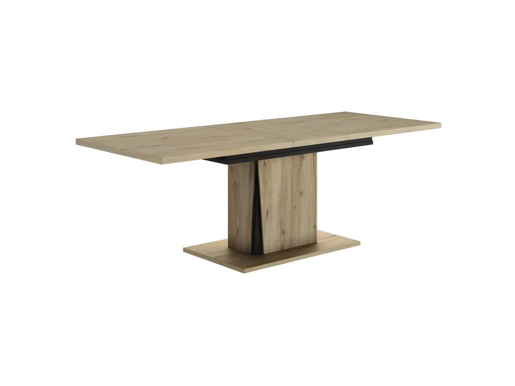 Table Rectangulaire Extensible Chêne/Noir - LIGNAC 3 Table Rectangulaire Extensible Chêne/Noir - LIGNAC – Image 3