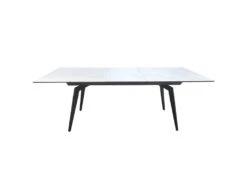Table Extensible Céramique Blanc 160/210 Cm Et Métal Noir - CAMILIA -Deco.fr Soldes Boutique table a manger 11149955