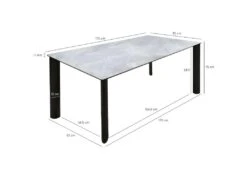 Table De Repas 175 Cm En Céramique Gris Marbré Et Pieds Métal - TULYNE -Deco.fr Soldes Boutique table a manger 11158261