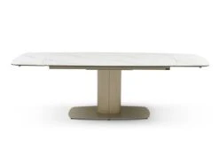 Table à Manger Extensible 6 à 10 Couverts En Céramique Et Métal - Effet Marbre Blanc Et Taupe - CARIOULA De Pascal MORABITO -Deco.fr Soldes Boutique table a manger 11199391