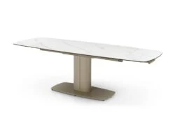 Table à Manger Extensible 6 à 10 Couverts En Céramique Et Métal - Effet Marbre Blanc Et Taupe - CARIOULA De Pascal MORABITO -Deco.fr Soldes Boutique table a manger 11199393