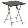Table Pliante Noir Piétement En Acier Gris PRACTY -Deco.fr Soldes Boutique table a manger 11199961
