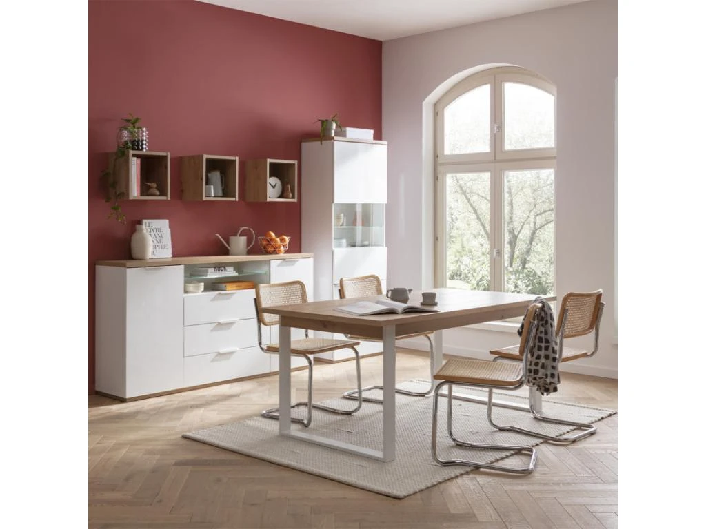 Table De Repas Extensible 180/240 Cm Finition Chêne Texturé - VERONICA 2 Table De Repas Extensible 180/240 Cm Finition Chêne Texturé - VERONICA – Image 2