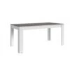 Table à Manger 180cm Blanc Et Gris Béton Gent - Gris Clair
