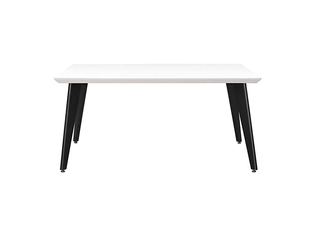 Table De Salon Ou De Salle à Manger Fixe Couleur Blanche Et Pieds En Métal - Venprodin 1 Table De Salon Ou De Salle à Manger Fixe Couleur Blanche Et Pieds En Métal - Venprodin