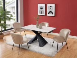 Table à Manger Extensible 4 à 8 Couverts En Céramique Et Métal - Effet Marbre Blanc Et Noir - BEKIM De Pascal MORABITO 14 Table à Manger Extensible 4 à 8 Couverts En Céramique Et Métal - Effet Marbre Blanc Et Noir - BEKIM De Pascal MORABITO -Deco.fr Soldes Boutique table a manger 12496247