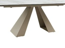 Table à Manger Extensible 6 à 10 Couverts En Céramique Et Métal - Effet Marbre Blanc Et Beige - LOZIPA De Pascal MORABITO -Deco.fr Soldes Boutique table a manger 12496471