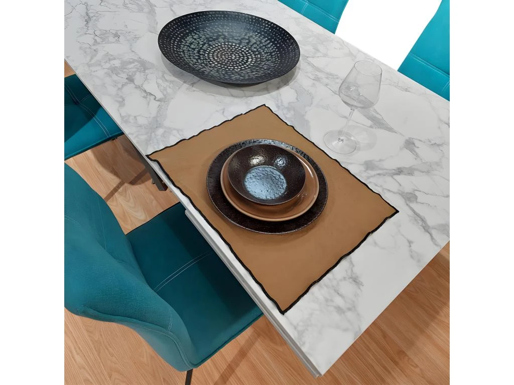 Table Extensible 160/240 Cm Céramique Marbré Pieds évasés Gris - DAFFY 2 Table Extensible 160/240 Cm Céramique Marbré Pieds évasés Gris - DAFFY – Image 2