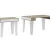Table Console Extensible+rallonges,Nordic KL Max 140 Cm,Blanc Mat-Chene Brosse. -Deco.fr Soldes Boutique table a manger 12564431