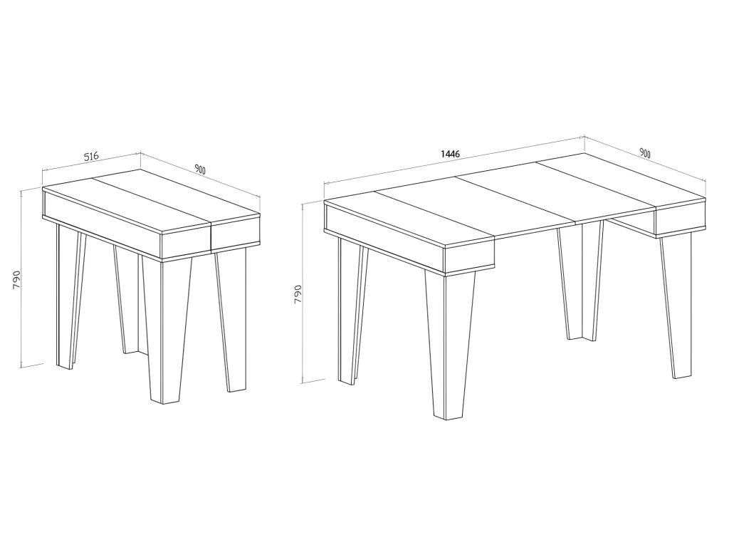 Table Console Extensible+rallonges,Nordic KL Max 140 Cm,Blanc Mat-Chene Brosse. 4 Table Console Extensible+rallonges,Nordic KL Max 140 Cm,Blanc Mat-Chene Brosse. – Image 4