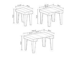Table Console Extensible+rallonges,Nordic KL Max 140 Cm,Blanc Mat-Chene Brosse. 9 Table Console Extensible+rallonges,Nordic KL Max 140 Cm,Blanc Mat-Chene Brosse. -Deco.fr Soldes Boutique table a manger 12564439