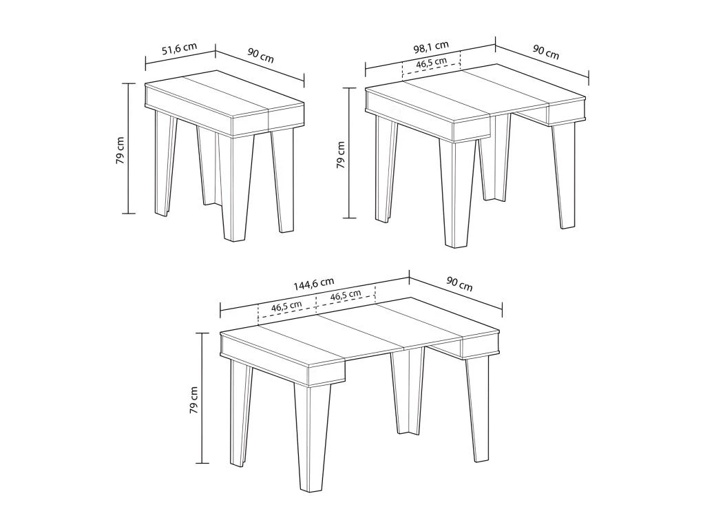 Table Console Extensible+rallonges,Nordic KL Max 140 Cm,Blanc Mat-Chene Brosse. 5 Table Console Extensible+rallonges,Nordic KL Max 140 Cm,Blanc Mat-Chene Brosse. – Image 5