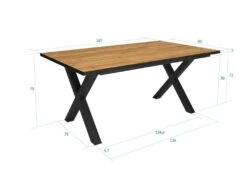 Table à Manger, 8 Personnes, 170, Robust, Structure Stable, Pieds Solides, Chêne Et Noir -Deco.fr Soldes Boutique table a manger 12578829