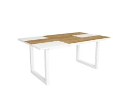 Table Ă Manger, 8 Personnes, 170, Robust, Structure Stable, Pieds Solides, ChĂȘne Et Blanc