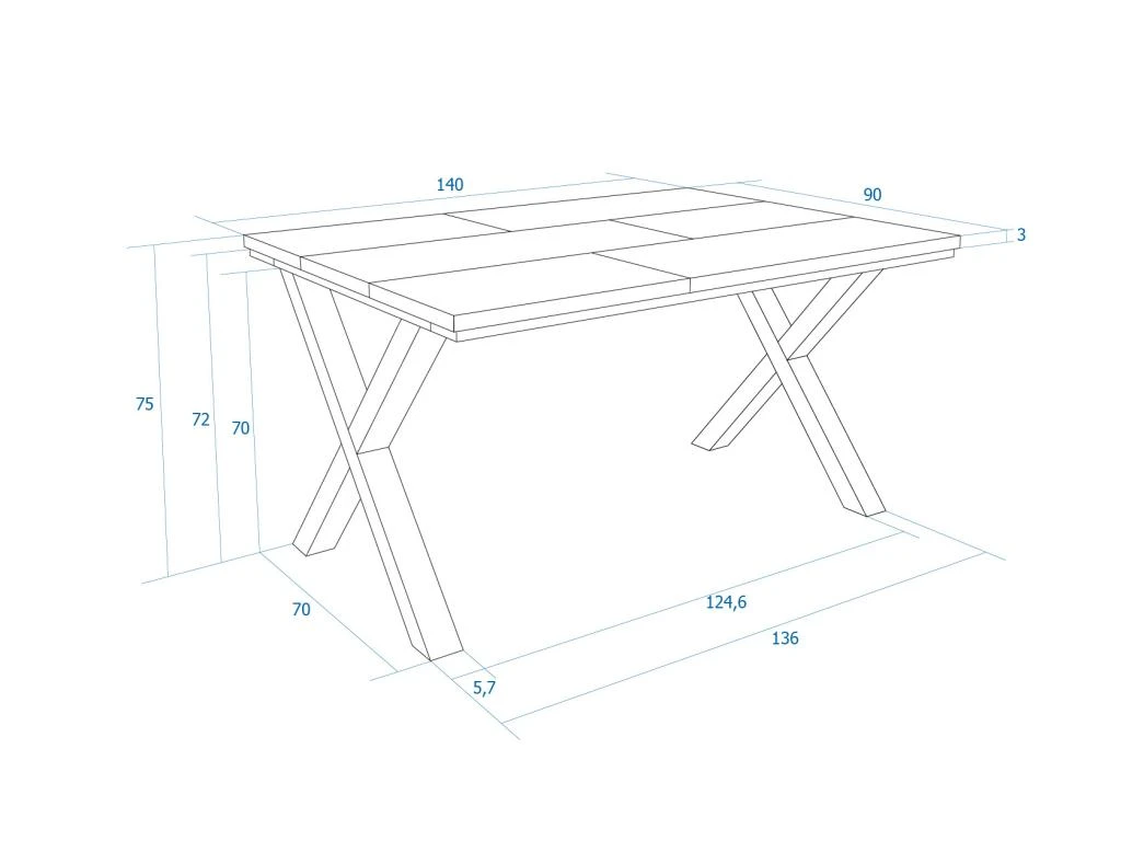 Table à Manger, 6 Personnes, 140, Robust, Structure Stable, Pieds Solides, Chêne Et Noir 5 Table à Manger, 6 Personnes, 140, Robust, Structure Stable, Pieds Solides, Chêne Et Noir – Image 5