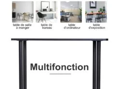 HOMCOM Table à Manger Style Contemporain 4 Personnes Dim. 120L X 60l X 76H Cm Panneaux Particules Acier Inoxydable Noir 8 HOMCOM Table à Manger Style Contemporain 4 Personnes Dim. 120L X 60l X 76H Cm Panneaux Particules Acier Inoxydable Noir -Deco.fr Soldes Boutique table a manger 12619677