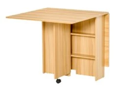 Table De Cuisine Salon Pliable Mobile Sur Roulettes 140L X 80l X 74H Cm 2 étagères Intégrées Coloris Chêne -Deco.fr Soldes Boutique table a manger 12619717