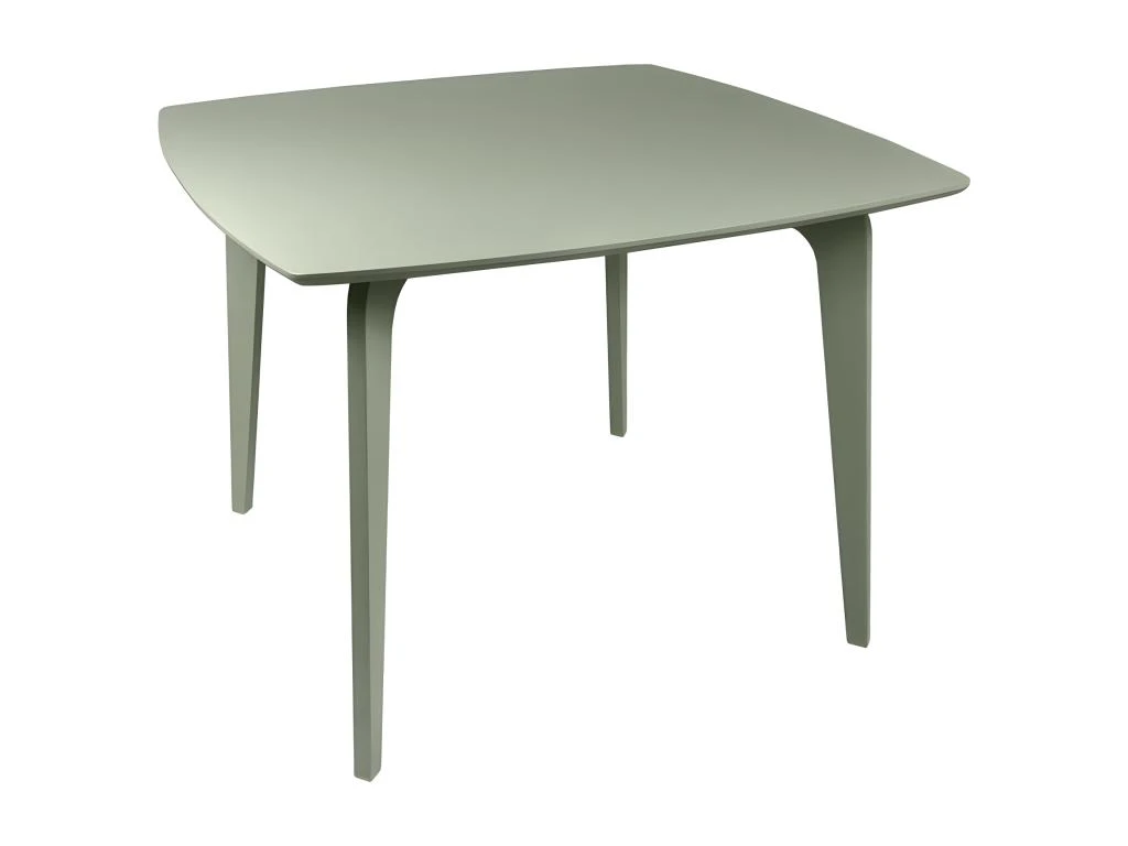 Table De Repas Carrée Verte Piètement Hévéa Massif - WOLI 3286 1 Table De Repas Carrée Verte Piètement Hévéa Massif - WOLI 3286