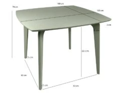 Table De Repas Carrée Verte Piètement Hévéa Massif - WOLI 3286 8 Table De Repas Carrée Verte Piètement Hévéa Massif - WOLI 3286 -Deco.fr Soldes Boutique table a manger 12680781