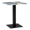 MALOI - Table D'Appoint Carrée Plateau Blanc Effet Aquarelle -Deco.fr Soldes Boutique table a manger 12694413