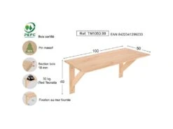 Table Murale En Pin Massif Kit Line -Deco.fr Soldes Boutique table a manger 12806405