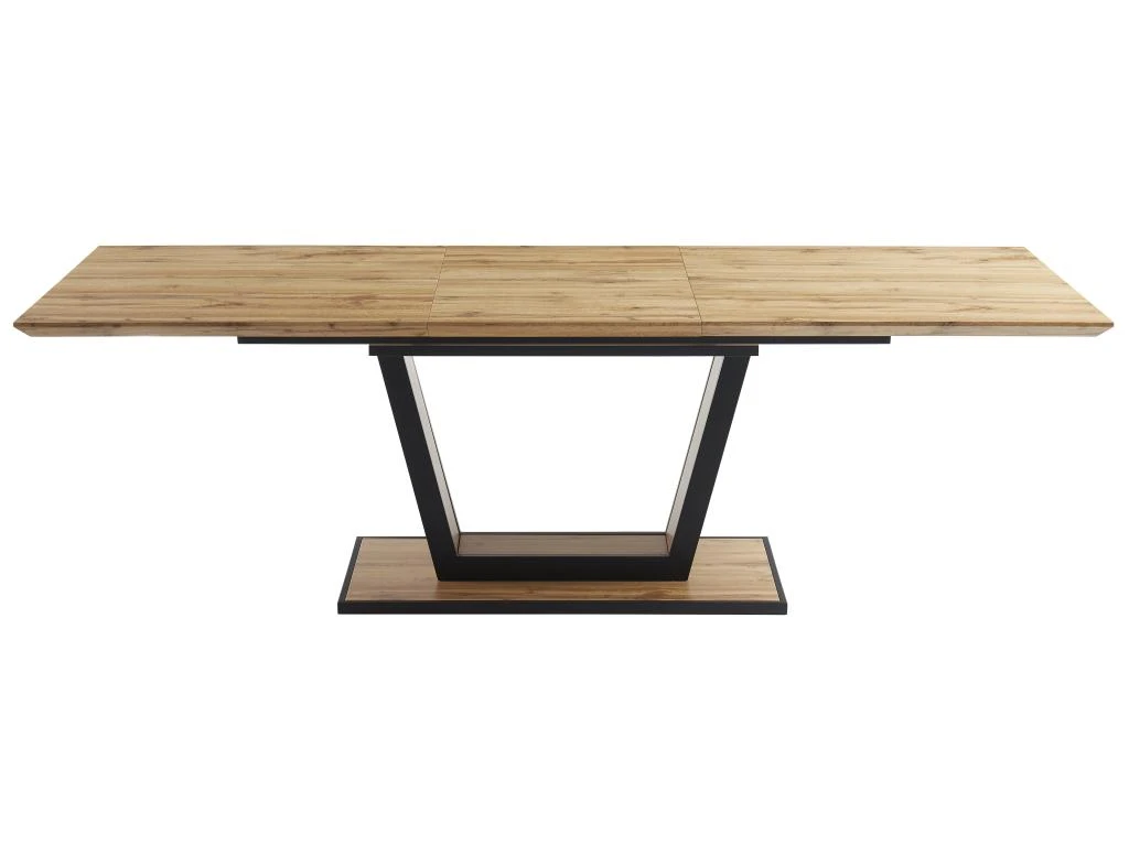 Table à Manger Extensible 6 à 10 Couverts En MDF Et Métal - Naturel Et Noir - VITENO 4 Table à Manger Extensible 6 à 10 Couverts En MDF Et Métal - Naturel Et Noir - VITENO – Image 4