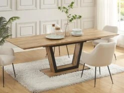 Table à Manger Extensible 6 à 10 Couverts En MDF Et Métal - Naturel Et Noir - VITENO 13 Table à Manger Extensible 6 à 10 Couverts En MDF Et Métal - Naturel Et Noir - VITENO -Deco.fr Soldes Boutique table a manger 12872871