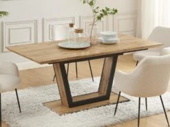 Table à Manger Extensible 6 à 10 Couverts En MDF Et Métal - Naturel Et Noir - VITENO 14 Table à Manger Extensible 6 à 10 Couverts En MDF Et Métal - Naturel Et Noir - VITENO -Deco.fr Soldes Boutique table a manger 12872873