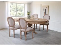 Table Ronde Extensible En Bois Massif SIDONIE Bois Naturel