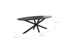 Table Ovale Sparo 8 Personnes En Bois De Teck Recyclé Noir 220 Cm -Deco.fr Soldes Boutique table a manger 13009479