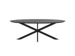 Table Ovale Sparo 8 Personnes En Bois De Teck Recyclé Noir 220 Cm -Deco.fr Soldes Boutique table a manger 13009481
