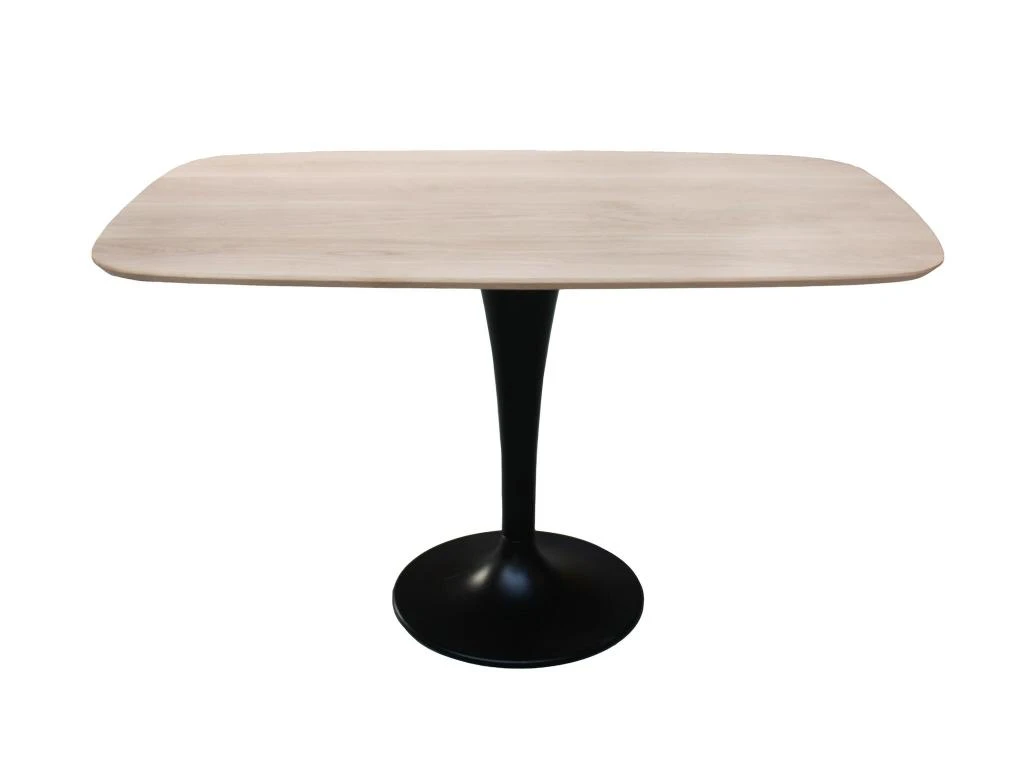 Table Ovale Chêne Massif Blanchi Sur Pied Tulipe - 130L X 80P 5 Table Ovale Chêne Massif Blanchi Sur Pied Tulipe - 130L X 80P – Image 5