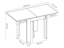 Table Extensible En Panneaux De Particules Mélaminés Coloris Chêne - Longueur 67.1-134.2 X Profondeur 67.1 X Hauteur 77.3-79.2 Cm -Deco.fr Soldes Boutique table a manger 13140753