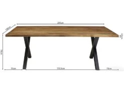 Table à Manger Design Bois Massif GOYA - Table Pied Design 200x100 7 Table à Manger Design Bois Massif GOYA - Table Pied Design 200x100 -Deco.fr Soldes Boutique table a manger 13160397