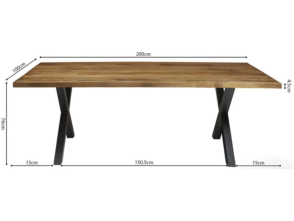 Table à Manger Design Bois Massif GOYA - Table Pied Design 200x100 4 Table à Manger Design Bois Massif GOYA - Table Pied Design 200x100 – Image 4