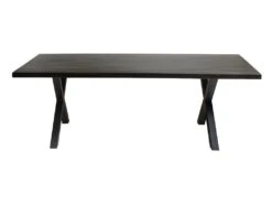 Table à Manger Design Bois Massif GOYA - Table Noir Pied Design 200x100