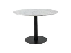 Bolzano - Table à Manger Ronde Effet Marbre ø110cm - Couleur - Blanc