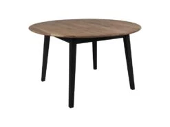 Marseille - Table à Manger Ronde En Bois Ø140cm - Couleur - Bois Foncé / Noir