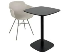 Table Bistrot Design Plateau Carré Pied Fixe SILA (Noir) -Deco.fr Soldes Boutique table a manger 13435819