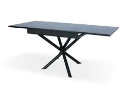Table Extensible Moderne L90-180cm Liberac Métal Noir Et Bois Noir Mat 5 Table Extensible Moderne L90-180cm Liberac Métal Noir Et Bois Noir Mat -Deco.fr Soldes Boutique table a manger 13698049