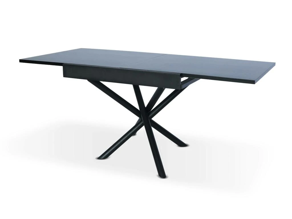Table Extensible Moderne L90-180cm Liberac Métal Noir Et Bois Noir Mat 3 Table Extensible Moderne L90-180cm Liberac Métal Noir Et Bois Noir Mat – Image 3